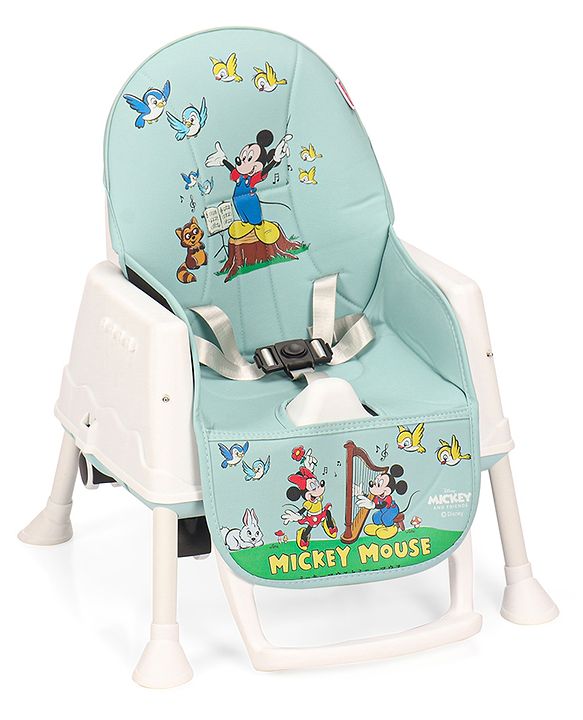 Babyhug Disney 3 in 1 Comfy High Chair With Mickey & Friends Retro Theme Print - Sky Blue