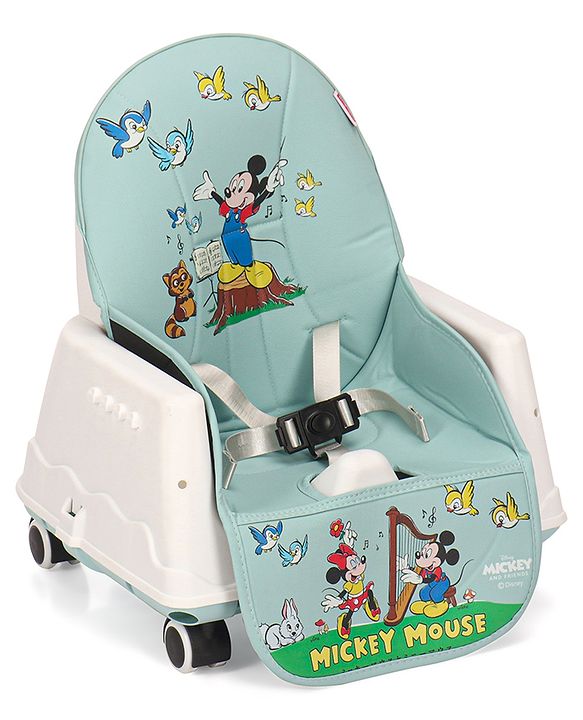 Babyhug Disney 3 in 1 Comfy High Chair With Mickey & Friends Retro Theme Print - Sky Blue