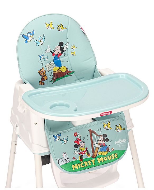 Babyhug Disney 3 in 1 Comfy High Chair With Mickey & Friends Retro Theme Print - Sky Blue