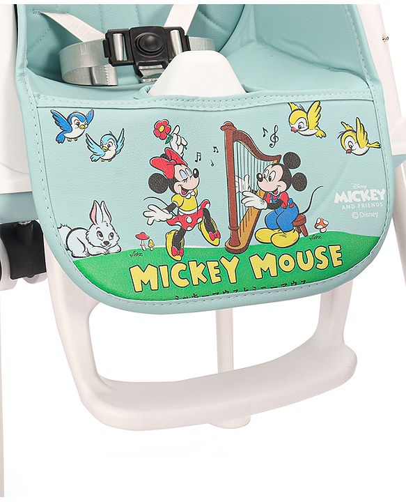 Babyhug Disney 3 in 1 Comfy High Chair With Mickey & Friends Retro Theme Print - Sky Blue