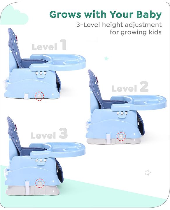 Babyhug Disney Booster Seat With Mickey & Friends Star Theme Print - Blue