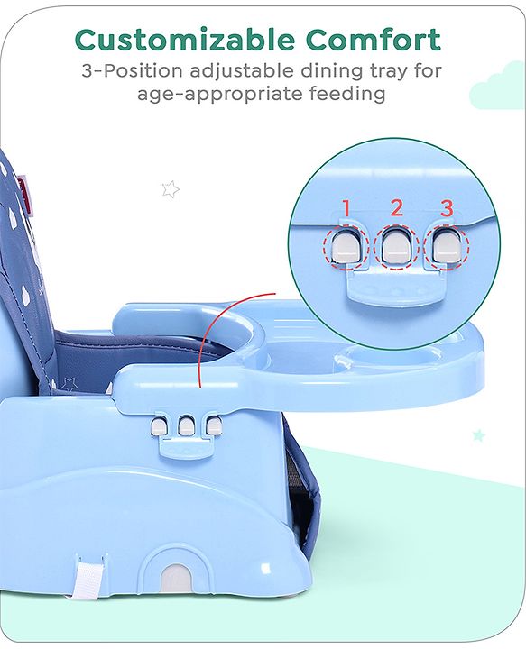 Babyhug Disney Booster Seat With Mickey & Friends Star Theme Print - Blue