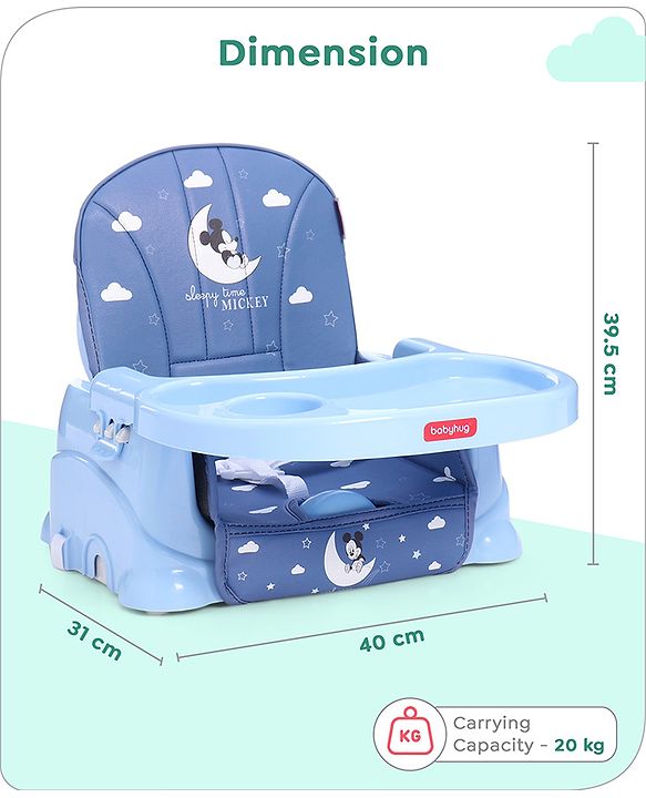Babyhug Disney Booster Seat With Mickey & Friends Star Theme Print - Blue