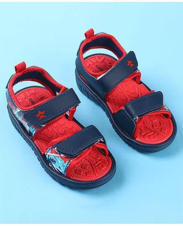 Cute Walk by Babyhug Velcro Closure Sandals with  Print - Navy Blue