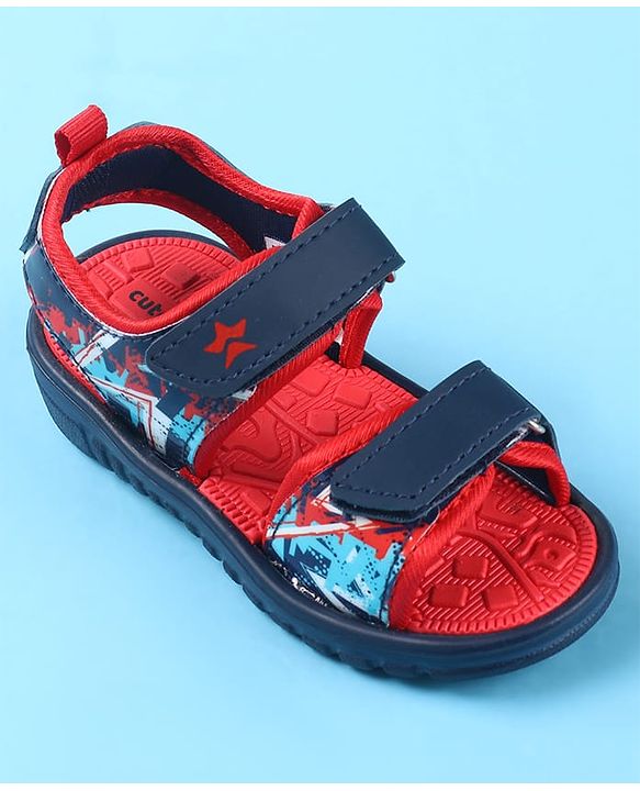 Cute Walk by Babyhug Velcro Closure Sandals with  Print - Navy Blue