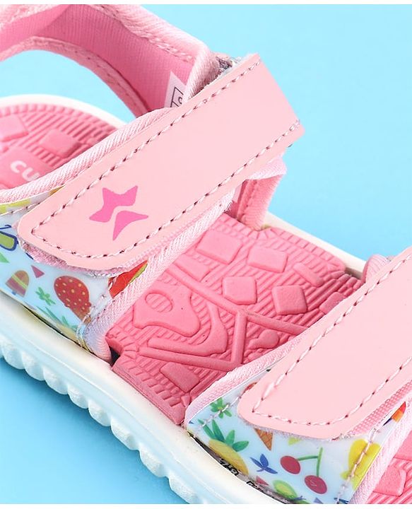 Cute Walk by Babyhug Velcro Closure Sandals with Floral Print -  Pink