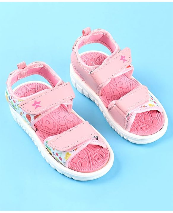 Cute Walk by Babyhug Velcro Closure Sandals with Floral Print -  Pink