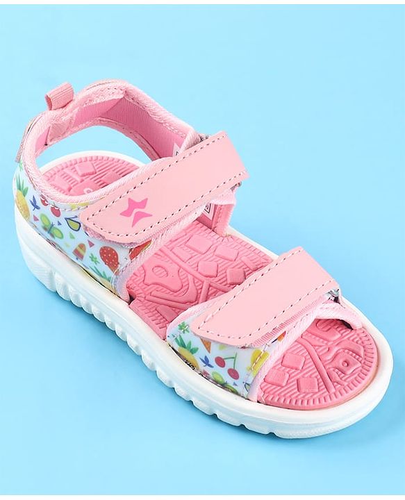 Cute Walk by Babyhug Velcro Closure Sandals with Floral Print -  Pink