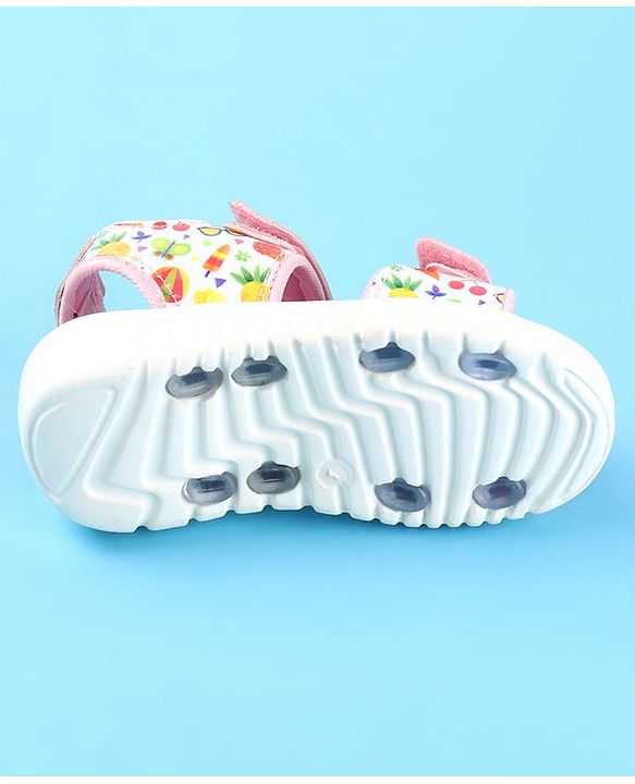Cute Walk by Babyhug Velcro Closure Sandals with Floral Print -  Pink