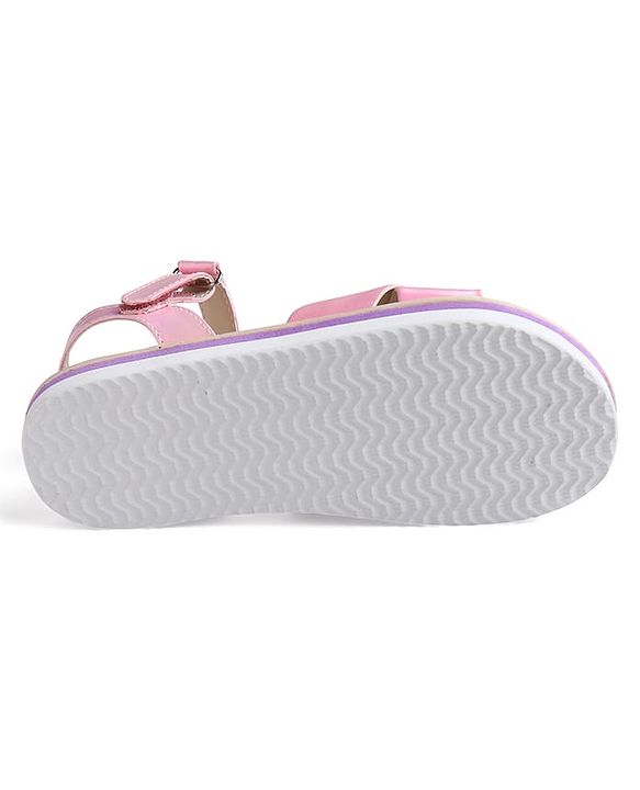 Pine Kids Velcro Closure Sandals with Crossover Straps - Pink