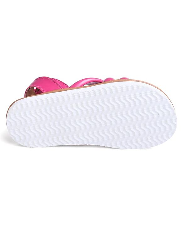 Pine Kids Velcro Closure Sandals with Crossover Straps - Pink