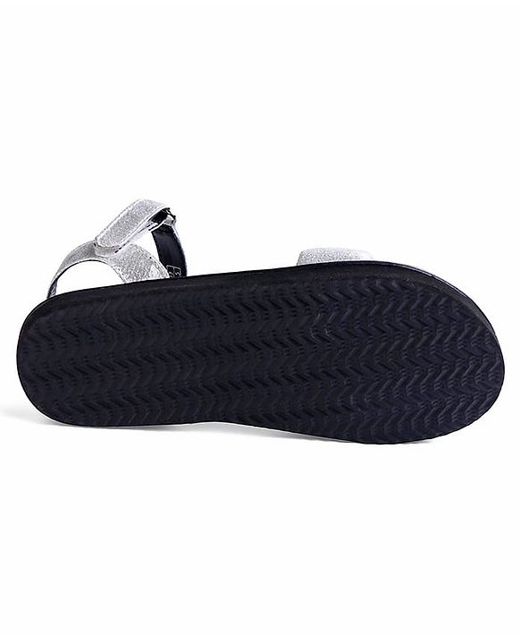 Pine Kids Velcro Closure Sandals with Bow Applique - Silver
