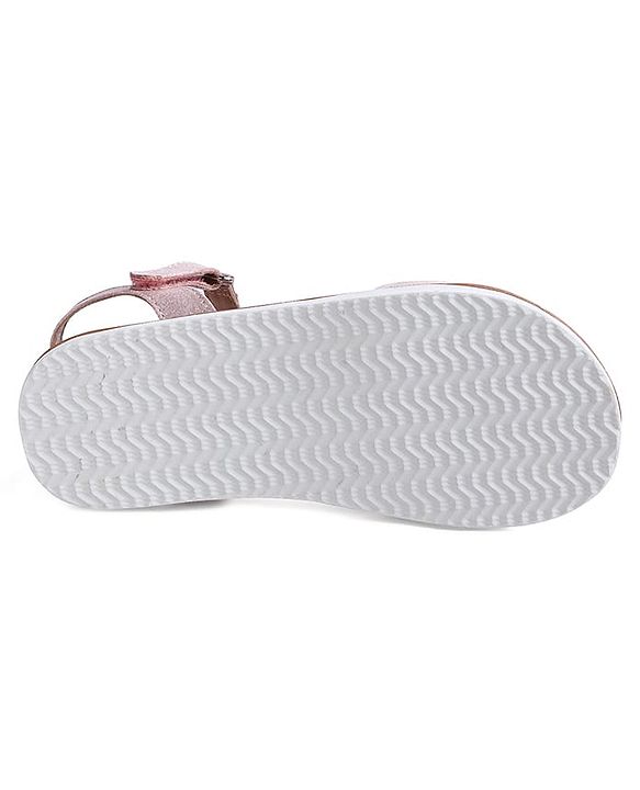 Pine Kids Velcro Closure Sandals with Bow Applique - Rose Gold