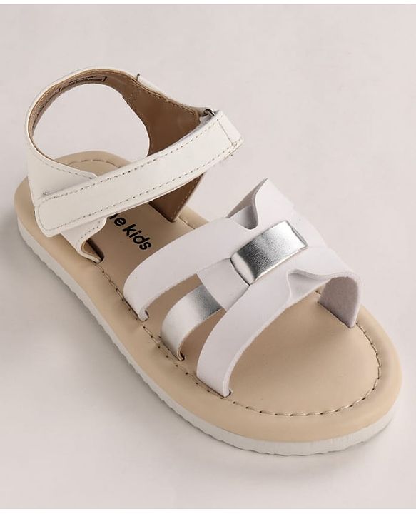 Pine Kids Velcro Closure Sandals - White