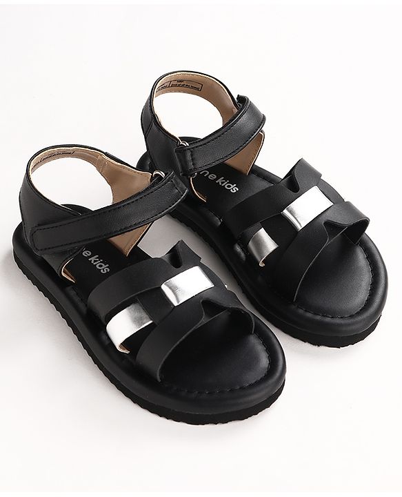 Pine Kids Velcro Closure Sandals - Black
