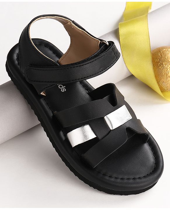 Pine Kids Velcro Closure Sandals - Black