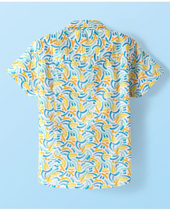 Babyhug Cotton Woven Half Sleeves Printed Shirt - Multicolour
