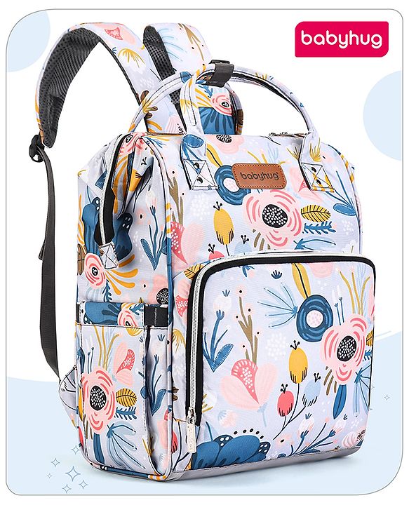 Babyhug Multipurpose Spacious Diaper Backpack Floral Print - Multicolor