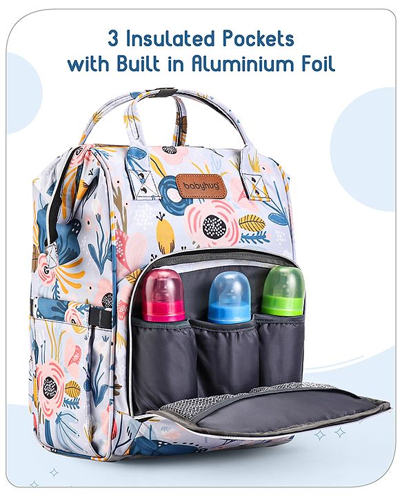 Babyhug Multipurpose Spacious Diaper Backpack Floral Print - Multicolor