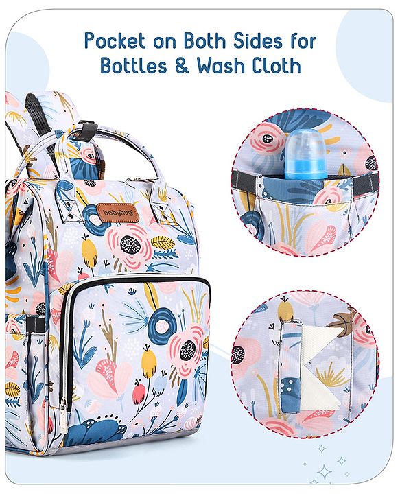 Babyhug Multipurpose Spacious Diaper Backpack Floral Print - Multicolor