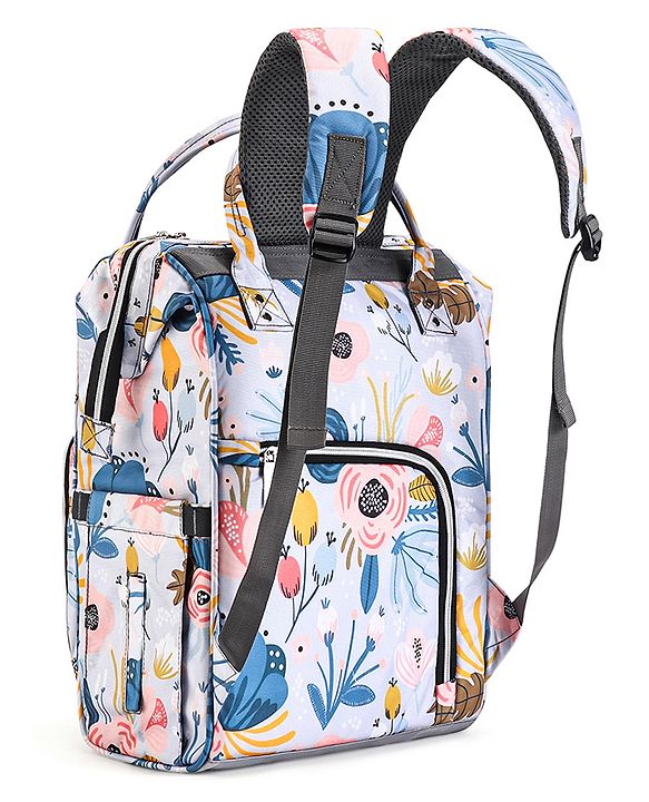 Babyhug Multipurpose Spacious Diaper Backpack Floral Print - Multicolor