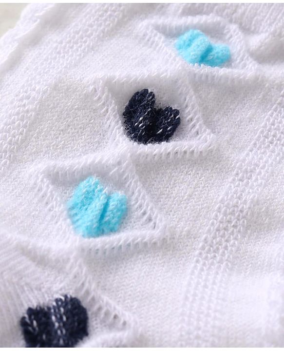 Cute Walk by Babyhug Knit Ankle Length Antibacterial Anti Skid Socks with Hearts Design Pack of 3 - White Pink & Light Green