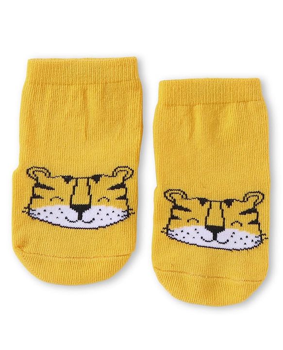Cute Walk by Babyhug Knit Ankle Length Antibacterial Anti Skid Socks with Animal Design Pack of 3 - Multicolor