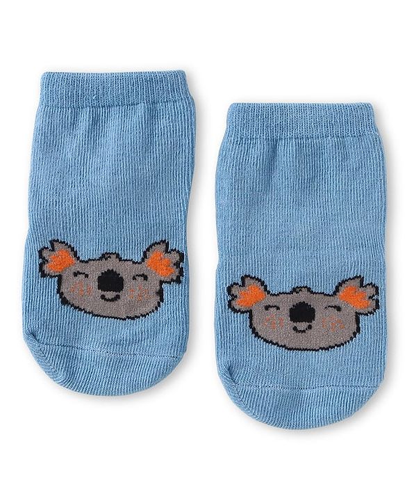 Cute Walk by Babyhug Knit Ankle Length Antibacterial Anti Skid Socks with Animal Design Pack of 3 - Multicolor
