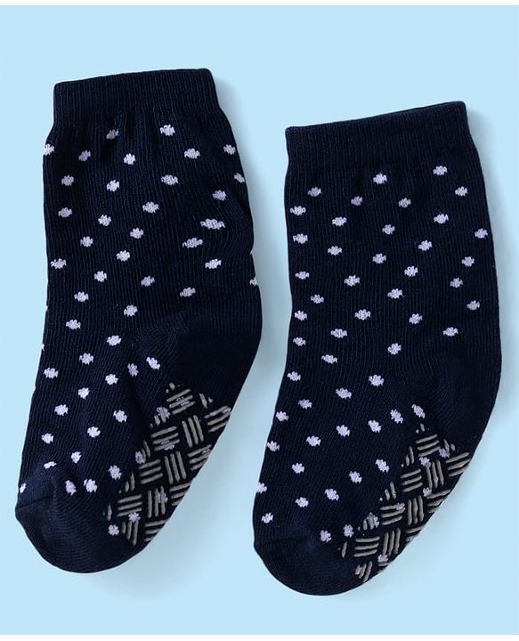 Cute Walk by Babyhug Ankle Length Antibacterial Anti Skid Socks with Stripes Polka Dots  Design Pack Of 3 - Pink Yellow & Black