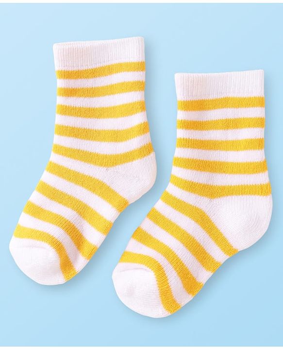 Cute Walk by Babyhug Terry Knit Ankle Length Antibacterial Socks with Dino Design & Stripes Pack of 3 - Grey Light Blue & White