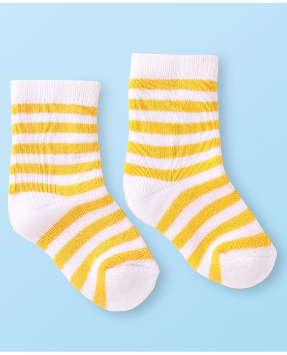 Cute Walk by Babyhug Terry Knit Ankle Length Antibacterial Socks with Dino Design & Stripes Pack of 3 - Grey Light Blue & White