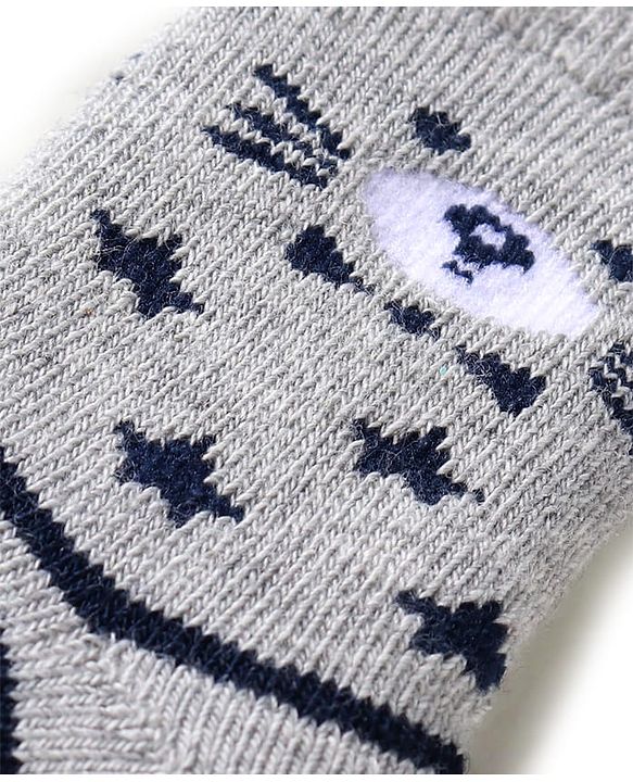 Cute Walk by Babyhug Terry Knit Ankle Length Antibacterial Socks with Stripes & Animal Design Pack of 3 - Navy Blue & Grey