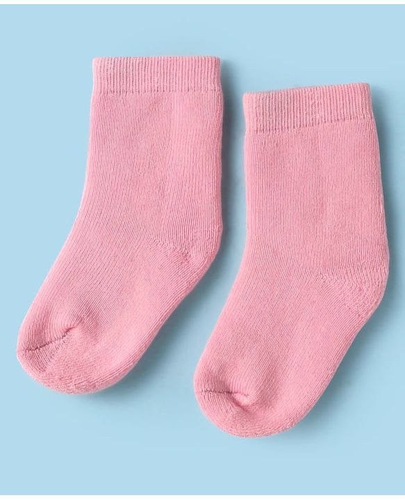 CuteWalk By Babyhug Knit Ankle Length Anti-Bacterial Solid Color Socks Pack of 3 - Pink White & Maroon