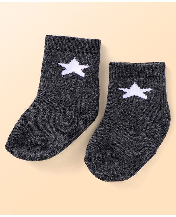 Cute Walk by Babyhug Ankle Length Antibacterial Socks with Penguin Design Pack Of 3 - Black & White