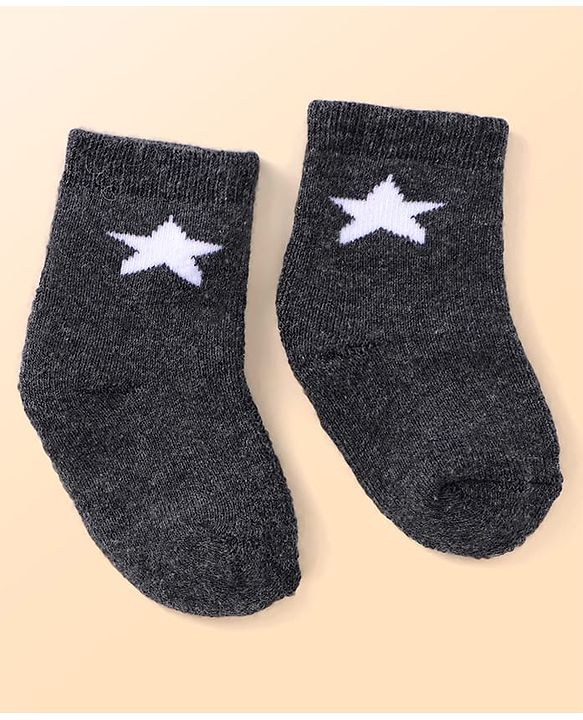 Cute Walk by Babyhug Ankle Length Antibacterial Socks with Penguin Design Pack Of 3 - Black & White