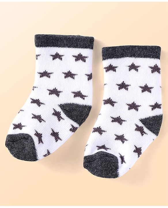 Cute Walk by Babyhug Ankle Length Antibacterial Socks with Penguin Design Pack Of 3 - Black & White