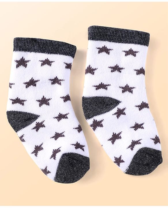 Cute Walk by Babyhug Ankle Length Antibacterial Socks with Penguin Design Pack Of 3 - Black & White