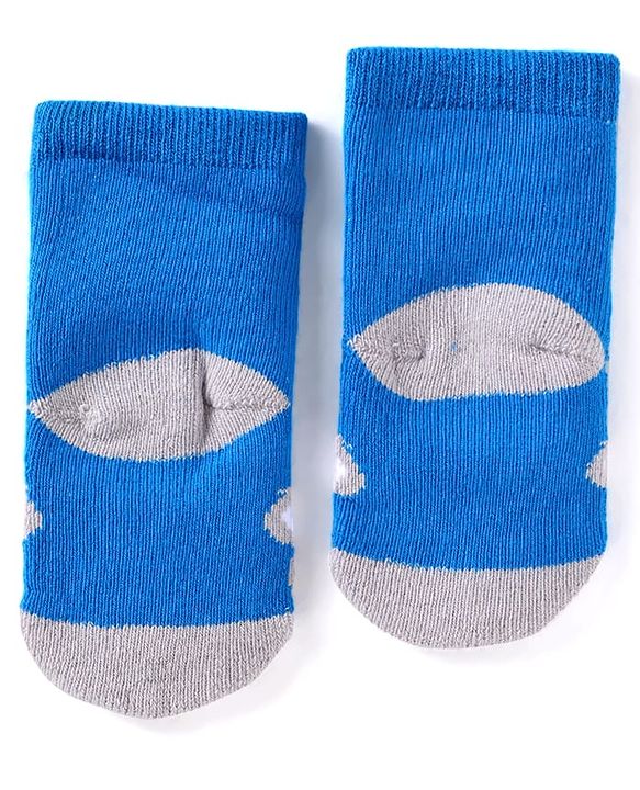 Cute Walk by Babyhug Ankle Length Antibacterial Socks with Animal Design Pack Of 3 - Blue & Yellow
