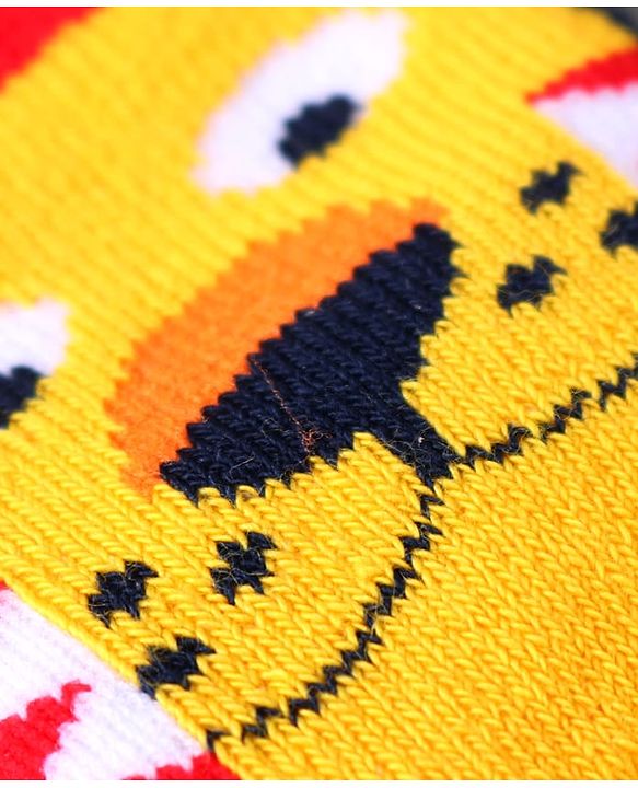 Cute Walk by Babyhug Ankle Length Antibacterial Socks with Animal Design Pack Of 3 - Blue & Yellow