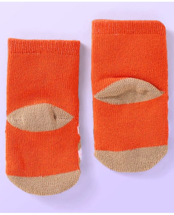 Cute Walk by Babyhug Ankle Length Antibacterial Socks with Animal Design Pack Of 3 - Blue Red & Yellow