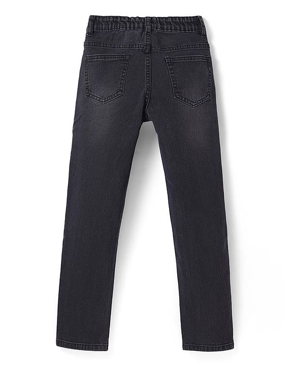 Pine Kids Woven Full Length Solid Washed Denim Jeans - Navy Blue