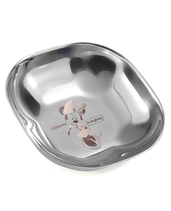 Babyhug Disney Minnie Mouse Stainless Steel Spoon & Fork Set| Easy to Clean & Maintain| Encourage Self Feeding| Laser Print| Dishwasher Safe - Silver