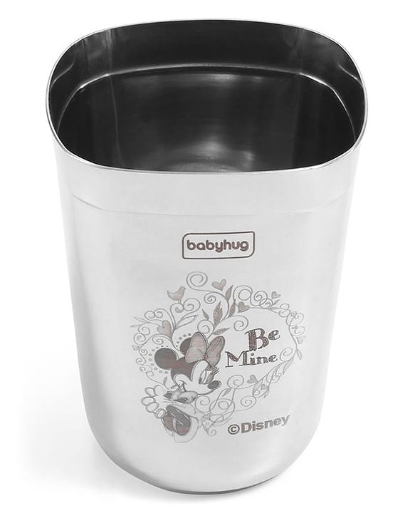 Babyhug Disney Minnie Mouse Stainless Steel Spoon & Fork Set| Easy to Clean & Maintain| Encourage Self Feeding| Laser Print| Dishwasher Safe - Silver