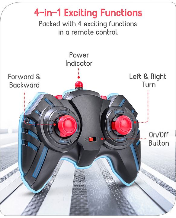Babyhug Premium Off Roader Rechargeable Remote Control Truck With Normal & Turbo Speed & 4 Headlight Modes - Sky Blue