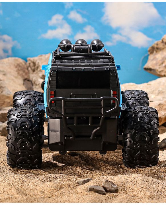 Babyhug Premium Off Roader Rechargeable Remote Control Truck With Normal & Turbo Speed & 4 Headlight Modes - Sky Blue