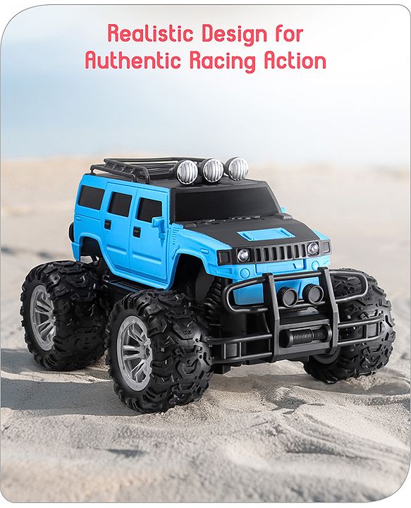 Babyhug Premium Off Roader Rechargeable Remote Control Truck With Normal & Turbo Speed & 4 Headlight Modes - Sky Blue