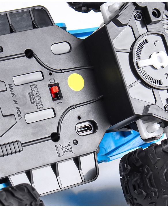 Babyhug Premium Off Roader Rechargeable Remote Control Truck With Normal & Turbo Speed & 4 Headlight Modes - Sky Blue