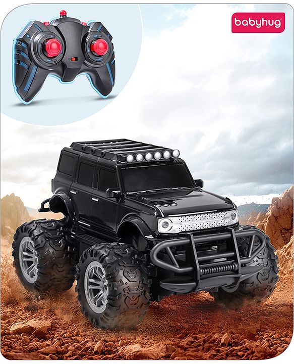 Babyhug Premium Off Roader Rechargeable Remote Control Truck With Normal & Turbo Speed & 4 Headlight Modes - Sky Blue