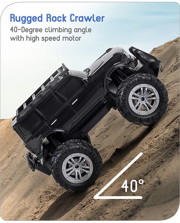 Babyhug Premium Off Roader Rechargeable Remote Control Truck With Normal & Turbo Speed & 4 Headlight Modes - Sky Blue