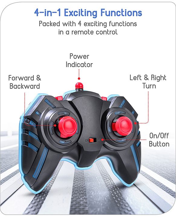 Babyhug Premium Off Roader Rechargeable Remote Control Truck With Normal & Turbo Speed & 4 Headlight Modes - Sky Blue